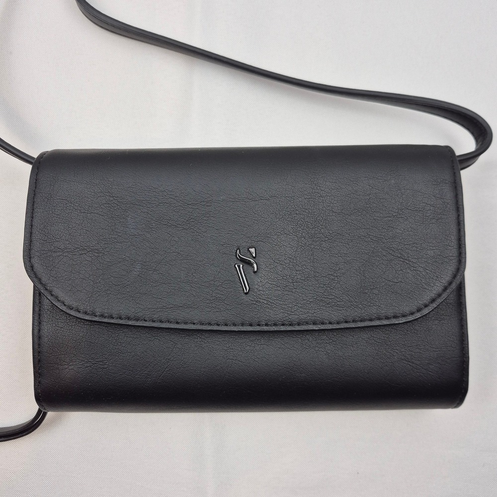 Sonoma Life + Style Black Crossbody Bag Removable Strap Clutch Wallet‎ Minmalist